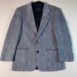 Cellini Collection Suit Coat Black Vintage‎ 90's Houndstooth Single Breasted
